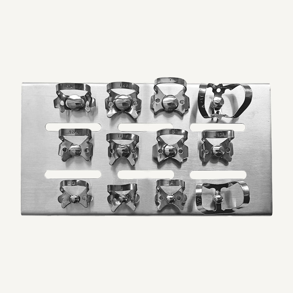 Rubber Dam Clamp Organizing Board With Clamps